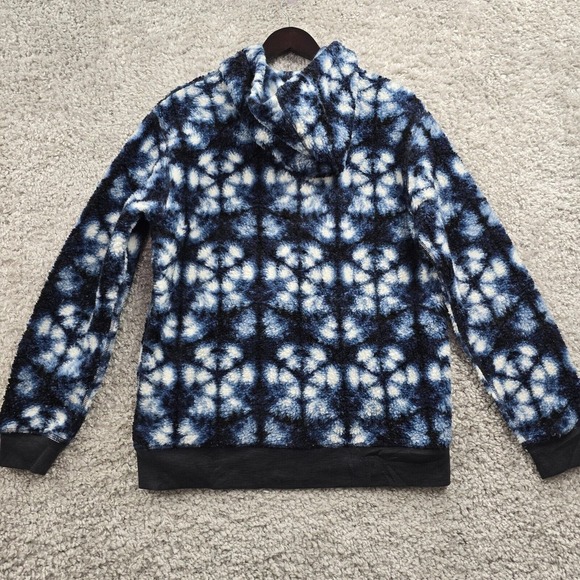 Outerknown Hoodie Mens Medium Blue Tie‎ Dye Fleece Pullover Kangaroo Pocket - Picture 8 of 13
